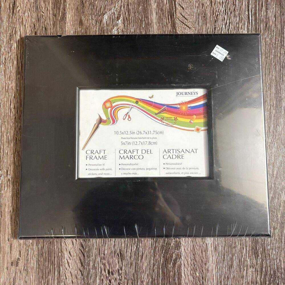 Journeys Black Craft Frame Arts Crafts Kids Memories 5x7 Photo NWT